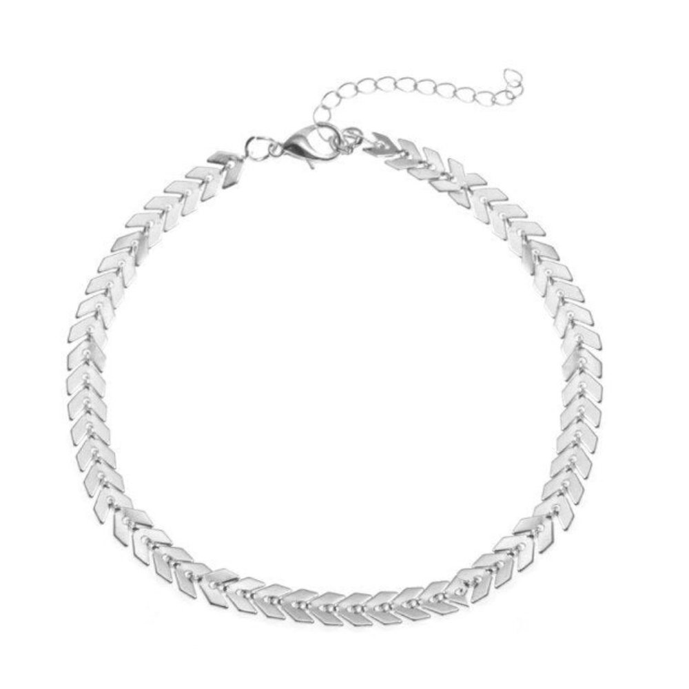Silver Laurel Leaf Victory Anklet